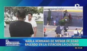 Hermano de joven baleado en estación La Cultura pide justicia: "Su estado es demasiado crítico"