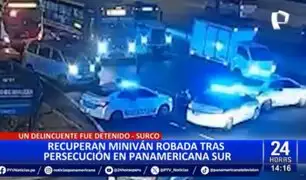 Surco: Recuperan miniván robada tras persecución en la Panamericana Sur