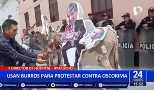 Ayacucho: Trabajadores de hospital protestan con burros contra Wilfredo Oscorima