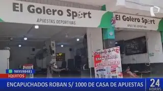 Iquitos: delincuentes armados roban mil soles de una casa de apuestas