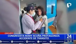 Congresista María Acuña protagoniza accidente de tránsito en Chiclayo