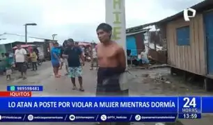 Iquitos: Capturan y amarran a poste a sujeto que intentó violar a mujer mientras dormía