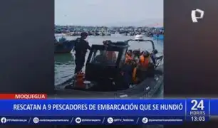 Moquegua: Rescatan a 9 pescadores de embarcación que se hundió