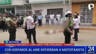 Tumbes: Con disparos al aire despiden a mototaxista asesinado