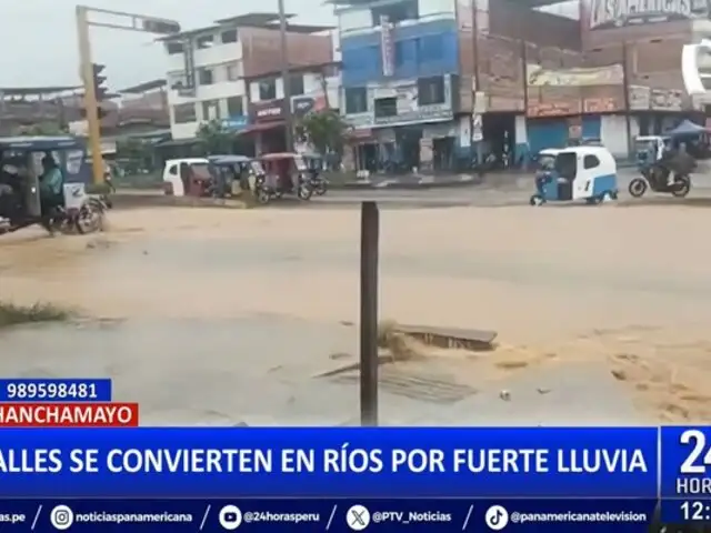 Calles inundadas y una miniván atrapada: fuertes lluvias provocan estragos en Chanchamayo