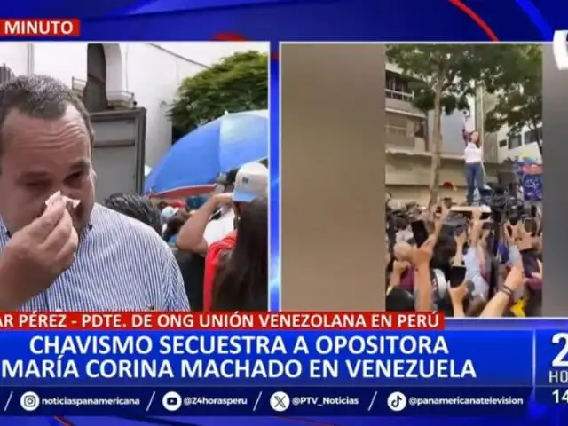 Líder de ONG Unión Venezolana se quiebra tras conocer secuestro de María Corina Machado