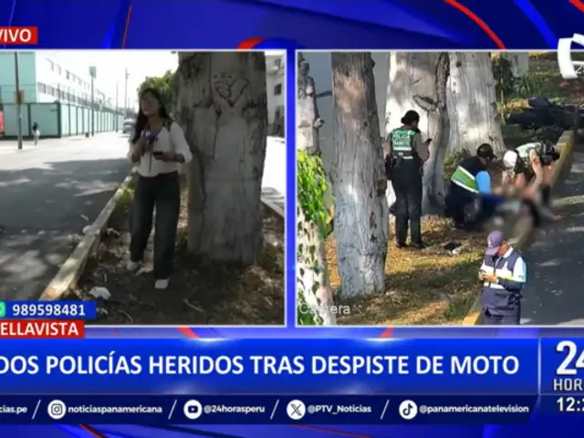 Bellavista: Dos policías resultaron heridos tras despiste de moto