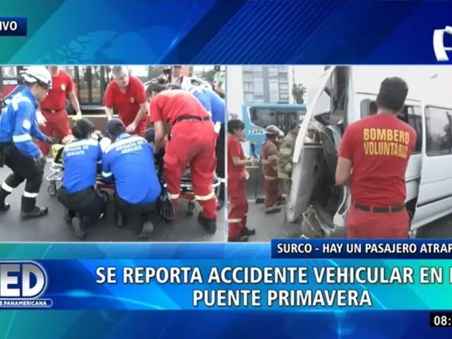 Más de 10 heridos tras accidente vehicular en Surco: bus competía por pasajeros con otro vehículo