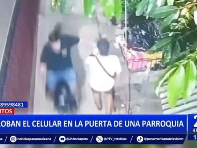 Iquitos: Delincuente en moto roba celular a hombre en la puerta de una parroquia