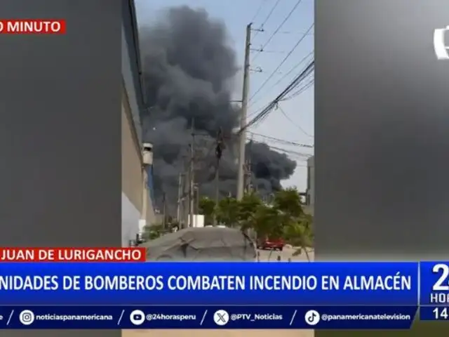 Incendio en SJL: 18 unidades de bomberos combaten siniestro en almacén