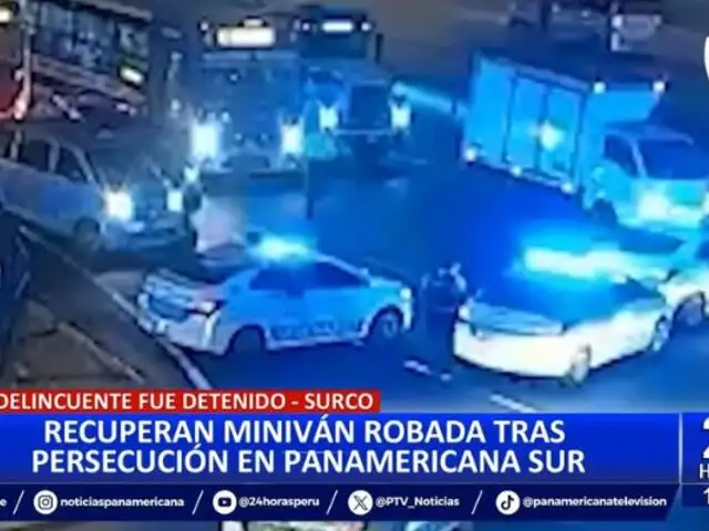 Surco: Recuperan miniván robada tras persecución en la Panamericana Sur