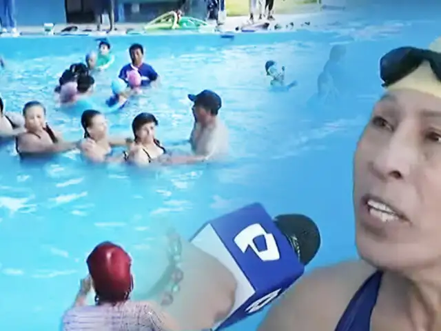 Nunca es tarde: Abuelitos disfrutan del verano en clases de natación en SJM