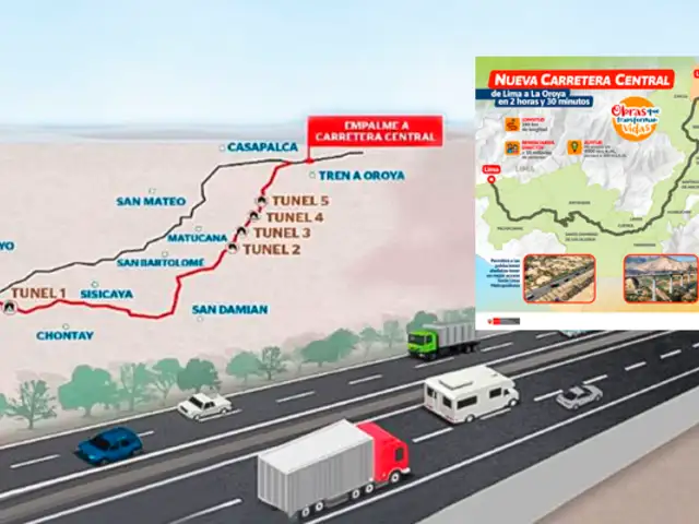 MTC anuncia construcción de Nueva Carretera Central con la que se podrá llegar a La Oroya