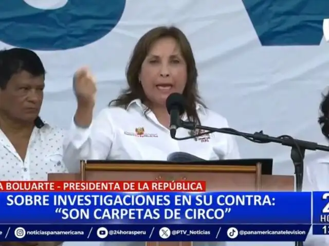 Dina Boluarte llama "carpetas de circo" a las investigaciones en su contra