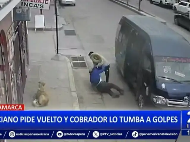 Cajamarca: ¡Indignante! cobrador agrede y arroja al suelo a anciano porque le pidió su vuelto