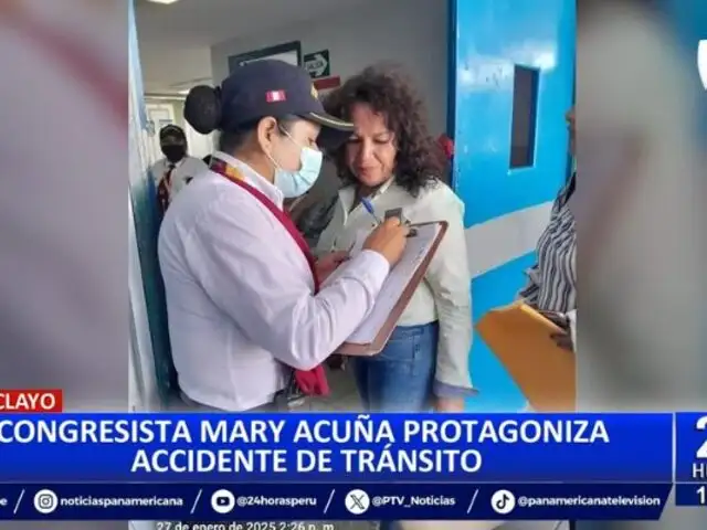 Congresista María Acuña protagoniza accidente de tránsito en Chiclayo