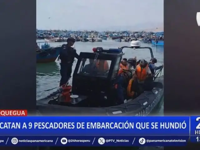 Moquegua: Rescatan a 9 pescadores de embarcación que se hundió