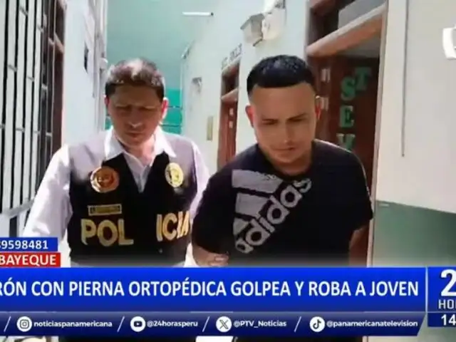 Lambayeque: Delincuente con pierna ortopédica golpea y roba a joven