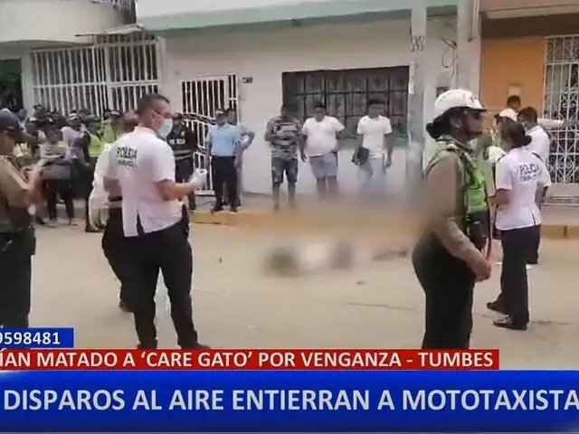 Tumbes: Con disparos al aire despiden a mototaxista asesinado