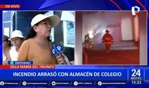 VMT: Incendio arrasa con almacén de colegio