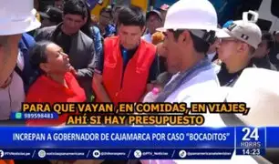 Mujer increpa a Gobernador de Cajamarca por gastos millonarios en bocaditos