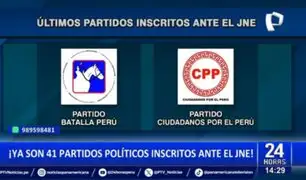 Elecciones 2026: Ya son 41 los partidos inscritos ante el JNE