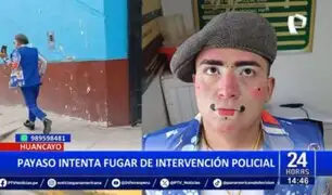 Huancayo: Payaso intenta fugar de intervención policial