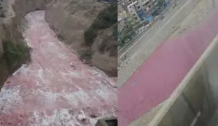 Río Rímac se tiñe de rojo y causa alarma entre ciudadanos