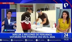 Más de 2 millones de peruanos votarán por primera vez en el 2026