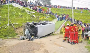 Un muerto y varios heridos deja despiste de combi en Huancayo: según testigos iba a excesiva velocidad