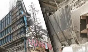 Pared de edificio en construcción colapsa y cae sobre una vivienda en Jesús María