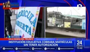 Detectan colegio ilegal en VMT: cobraban S/160 de matrícula y no tenían autorización