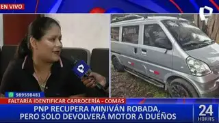 Recuperan miniván robada en Huancayo, pero dueños denuncian que solo les entregaran el motor