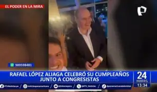 Rafael López Aliaga celebró su cumpleaños junto a congresistas en San Isidro