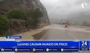 Intensas lluvias causan huaico en Pisco