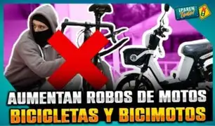 ¡Cuidado!: Aumentan robos de motos, bicicletas y bicimotos