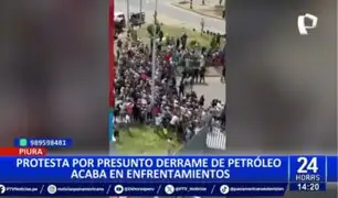 Piura: Pescadores y policías se enfrentan durante protesta por presunto derrame de petróleo