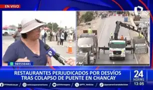 Restaurantes perjudicados por desvíos tras colapso de puente Chancay