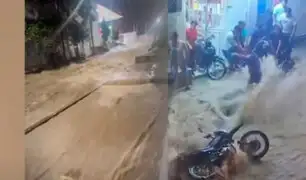 Producto a la intensa lluvia: calles de Cajamarca se inundan y arrasa con todo a su paso