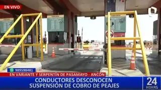 Transportistas celebran suspensión temporal de peajes en la Panamericana Norte