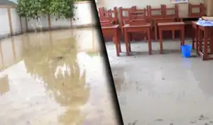 Lluvias torrenciales inundan colegio en Jaén poniendo en riesgo el inicio del año escolar