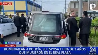 Trujillo: Dan último adiós a policía, esposa e hija fallecidos en accidente de Real Plaza