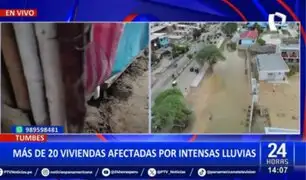 Tumbes: Más de 20 viviendas afectadas por intensas lluvias