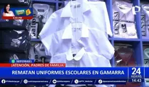 Prendas desde 8 soles: Rematan uniformes escolares en Gamarra