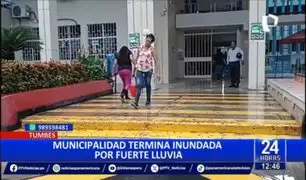 Tumbes: fuertes lluvias causaron daños en la Municipalidad