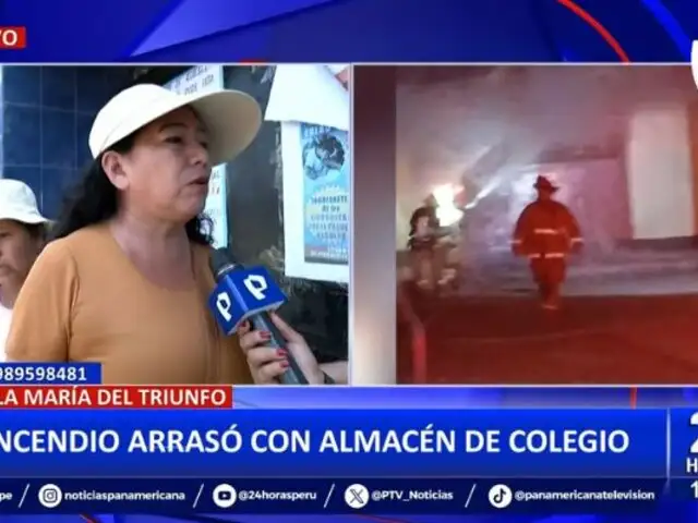 VMT: Incendio arrasa con almacén de colegio