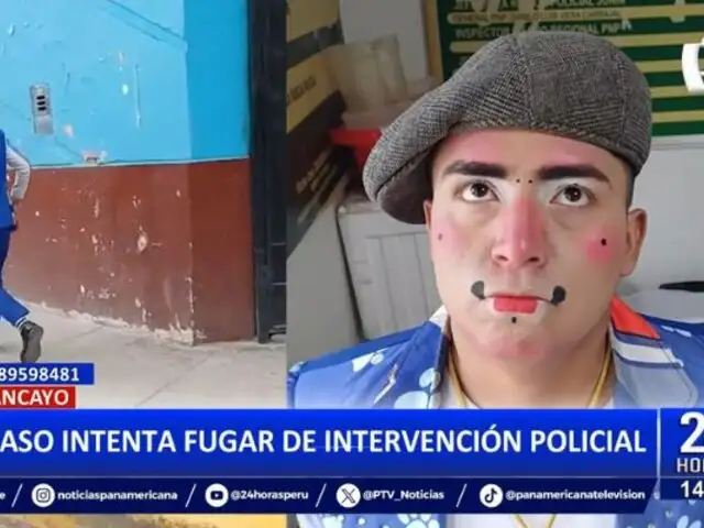 Huancayo: Payaso intenta fugar de intervención policial