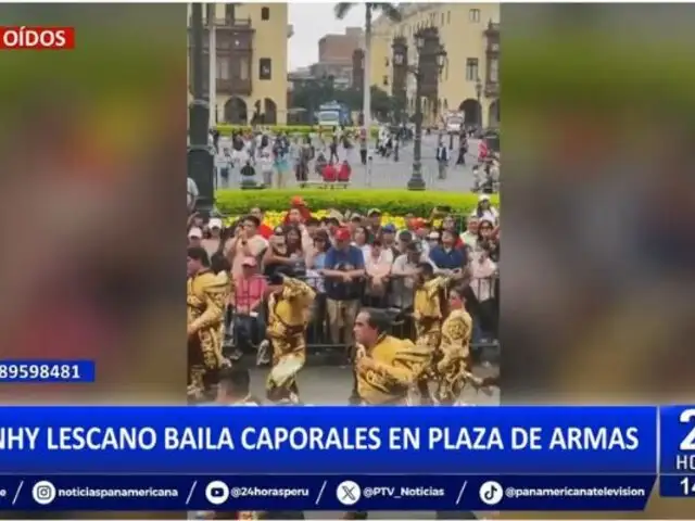 Yonhy Lescano reaparece bailando caporales en la Plaza de Armas