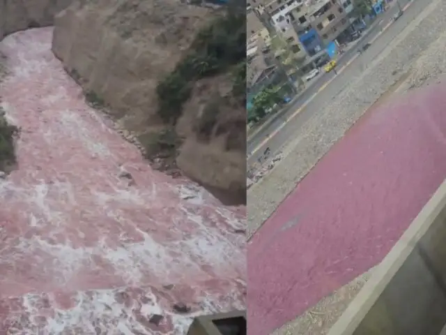 Río Rímac se tiñe de rojo y causa alarma entre ciudadanos