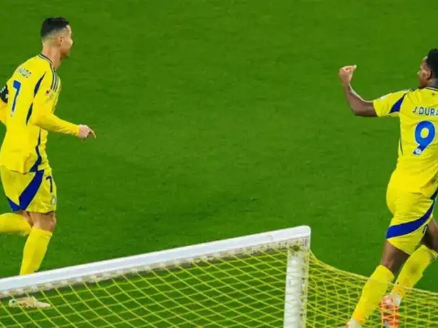 Jhon Durán marcó su primer gol con Al Nassr frente Al Feiha: Cristiano Ronaldo aplaudió